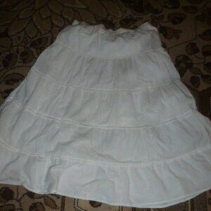 🤍 Chic White Tiered Cotton Maxi Skirt 🤍—XL